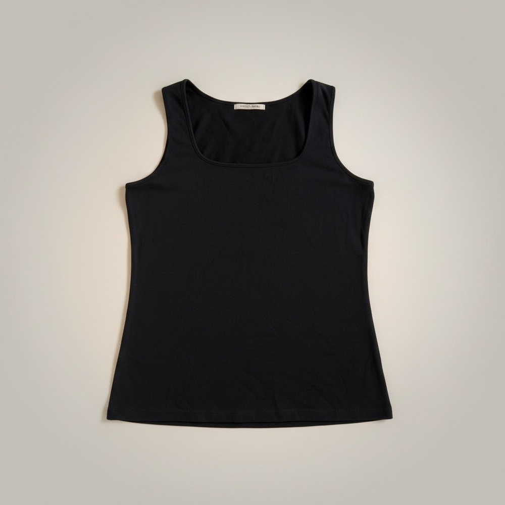 Everyday Scoop Neck Black Tank Top
